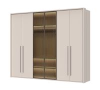 Armoire portes vitrées Neiafu 48 | Cachemire | 224 x 272 x 56 cm | Éclairage intérieur | 3 tringles