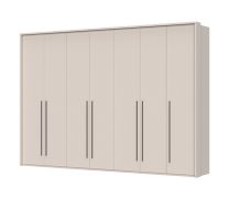 Armoire penderie 7 portes avec cadre Neiafu 53 | Finition cachemire | Soft-Close | 4 tringles | 226 x 322 x 60 cm