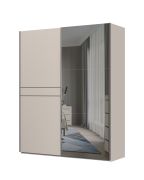 Armoire à portes coulissantes avec miroir Neiafu 89 | Kaschmir | 224 x 182 x 61 cm | 2 penderies | 6 étagères | Soft-Close