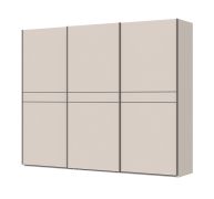 Armoire à trois portes coulissantes Neiafu 92, Couleur : Cachemire, 3 tringles à vêtements, 9 étagères, Dimensions : 224 x 272 x 61 cm, Système de fermeture Soft-Close
