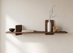 Étagère murale / Couleur : Tabacco / Bois massif / Chêne huilé / 140 x 25 x 32 cm / Élégante / Étagère / Étagère murale / Fonctionnelle