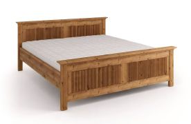 Lit double / Lit d'appoint / Pin finlandais massif / Couleur : chêne / Veinage naturel / Surface de couchage : 200 x 200 cm / Cadre robuste