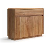 Commode / Bois massif / Chêne huilé / 2 portes / Système « push-to-open » / 1 tiroir / Système de fermeture Soft-Close / 107 x 40 x 85 cm / 2 compartiments