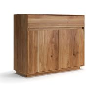 Commode / Bois massif / Chêne huilé / 2 portes / Système « push-to-open » / 1 tiroir / Système de fermeture Soft-Close / 104 x 40 x 85 cm / 2 compartiments