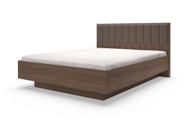 Lit double / Rembourrage de tête de lit / Couleur : Chêne dunin / Surface de couchage : 160 x 200 cm / Protection des bords ABS / Coffre de lit pour linge de lit