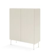 Commode haute 2 portes Goulette 01 | Push-to-open | Cachemire | 6 compartiments | Pieds métal | 123 x 98,5 x 39,5 cm