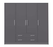 Armoire grand format Hannut 35 | Anthracite élégant | 190 x 200 x 56 cm | Rangement optimisé