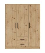 Armoire design épuré Hannut 20 | Chêne Artisan | 190 x 150 x 56 cm | Grand espace de rangement