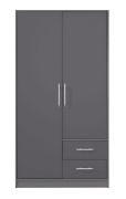 Armoire étroite Hannut 39, Couleur : Anthracite - Dimensions : 190 x 100 x 56 cm (h x l x p)