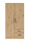 Armoire moderne Hannut 22, Couleur : Chêne Artisan - dimensions : 190 x 100 x 56 cm (h x l x p)