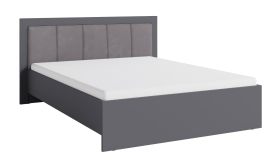 Lit double moderne Hannut 50 | Anthracite | Couchage 160 x 200 cm | Design élégant et espace de rangement