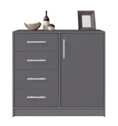Commode étroite Hannut 49 | Anthracite | 84 x 90 x 40 cm | Optimisation de l’espace