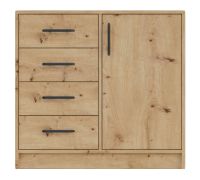 Commode étroite Hannut 32 | Chêne Artisan | 84 x 90 x 40 cm | Design moderne et gain de place