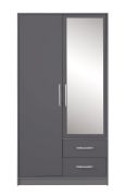 Armoire design épuré Hannut 40 | Anthracite | 190 x 100 x 56 cm | Rangement optimisé
