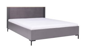 Lit double avec rangement Niel 19 | Chêne & Anthracite | Surface 160 x 200 cm | Design moderne