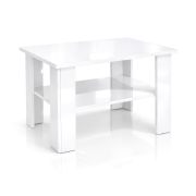 Table basse Polon 2 / Couleur : Nimfea alba brillant / Robuste et facile d'entretien / 60 x 60 x 50 cm / Grande surface de rangement supplémentaire / Table de salon / Laquée UV