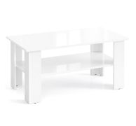 Table basse Polon 2 / Couleur : Nimfea alba brillant / Robuste et facile d'entretien / 90 x 50 x 50 cm / Grande tablette supplémentaire / Table de salon / Laquée UV