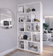 Étagère / Séparateur de pièce Asymetha / 10 compartiments / Couleur : Nimfea alba / 80,2 x 30 x 177,6 cm / Salon / Vestiaire