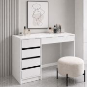 Coiffeuse Aruia / Couleur : Nimfea alba / 5 tiroirs / 120 x 55 x 75 cm / miroir inclus / Coiffeuse / Chambre à coucher