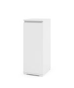 Commode moderne 3 compartiments | 1 porte variable | Blanc | 88 x 30 x 40 cm | Finition soignée | 2 étagères bois