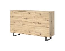 Commode design entrée Zapopan 05 | 3 portes | 6 compartiments | Chêne Artisan | 100 x 150 x 40 cm