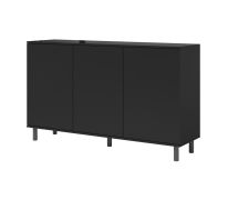 Commode noire design moderne Zapopan 15 | 6 compartiments | 3 portes | 98 x 150 x 40 cm | Matériaux haut de gamme