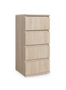 Commode moderne 4 tiroirs Zapopan 20 | Chêne de Sonoma | 88 x 30 x 40 cm | Design épuré