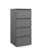 Commode Zapopan 19 graphite | 4 tiroirs | Design moderne et simple | 88 x 30 x 40 cm