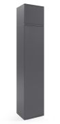 Armoire étroite à portes battantes Zapopan 47 | Push-to-open | Graphite | 225 x 45 x 40 cm | Tringle coulissante