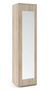 Armoire design avec miroir | Fonction push-to-open | Chêne de Sonoma | 185 x 45 x 40 cm | Tringle coulissante