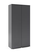 Armoire Zapopan 26 | 2 compartiments | 2 penderies extensibles | Graphite | 185 x 90 x 40 cm | Design moderne