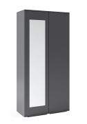 Armoire Zapopan 23 graphite | 2 compartiments | 2 tringles coulissantes | 185 x 90 x 40 cm | Design contemporain