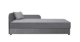 Lit d’appoint / Banquette Lobatos 87 | Avec coussin | Tête de lit à gauche | Bonellfederkern | Gris | 80 x 195 cm