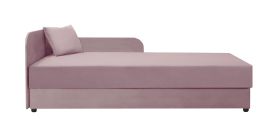 Lit d’appoint / Banquette Lobatos 15 rose | 90 x 195 cm | Bonell | Rangement intégré | Tête de lit gauche