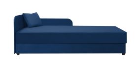 Lit de jour Lobatos 13 bleu foncé | Tête de lit à gauche | Couchage 90 x 195 cm | Rangement intégré
