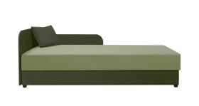 Lit de jour / lit d’appoint Lobatos 33 | Rembourrage confortable | Vert foncé | 90 x 195 cm | Avec espace de rangement | Tête de lit à gauche
