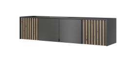 Rehausse pour armoire Leeds 03 & 04, couleur : graphite - dimensions : 50 x 205 x 51 cm (h x l x p), avec quatre portes