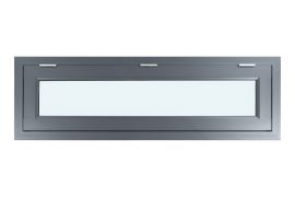 Fenêtre pour abris de jardin en WPC - Couleur: gris fer RAL 7011, Largeur: 160 cm, Hauteur: 50,5 cm, aluminium