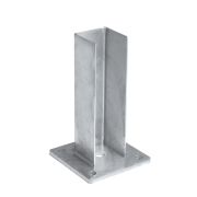 Embase pour poteau, galvanisée - Dimensions: 80 x 80 mm