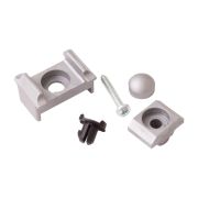 Kit de fixation par points pour poteaux d'angle/de portail, Couleur: argent