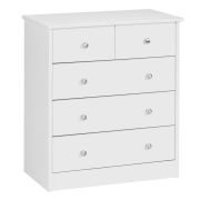 Commode 5 tiroirs blanche | 70 x 60 x 35 cm | Design moderne et gain de place | Polyvalente