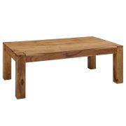 Table basse robuste en bois massif d’acacia | Finition artisanale unique | 40 x 60 x 110 cm | Couleur acacia