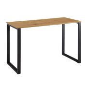 Bureau compact en chêne | 76 x 120 x 60 cm | Plateau MDF, pieds métal noir | Charge max 40 kg