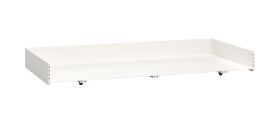 Tiroir pour lit Aenna, Couleur : Blanc, dimensions : 21,5 x 196,5 x 85,5 cm