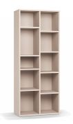 Bibliothèque / 10 compartiments / Couleur : Beige / Étagère très stable même en cas de charge / Dimensions : 148,5 x 38 x 185 cm / 8 étagères en bois / Espace de rangement suffisant