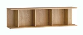 Tablette murale / Couleur : Chêne / 3 compartiments / 123 x 25 x 33 cm / Espace de rangement généreux / Rangement de livres ou de décorations / Sobre / Pour le salon