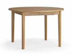 Table de salle à manger à ralonge / Ronde / Couleur : Chêne / 115-160 x 115 cm / Plateau d'insertion de 45 cm / Convient pour 4 personnes / Pieds : Chêne / Mécanisme de pliage
