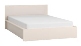 Lit double / Lit d'appoint / Couleur : Beige / Avec tête de lit / Surface de couchage : 140 x 200 cm / Sommier à lattes avec élévateur inclus / Pour un sommeil confortable / Design sobre
