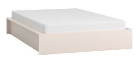 Lit double / Lit d'appoint / Couleur : Beige / Sans tête de lit / Surface de couchage : 140 x 200 cm / Sommier à lattes avec élévateur / Peu encombrant / Pour un sommeil réparateur