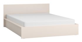 Lit double / Couleur : Beige / Surface de couchage : 160 x 200 cm / Sobre / Avec tête de lit / Sommier à lattes inclus / Pour un sommeil confortable / Pour la chambre à coucher